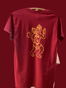 Hanuman in Ram T-shirt Dark Red and Gold