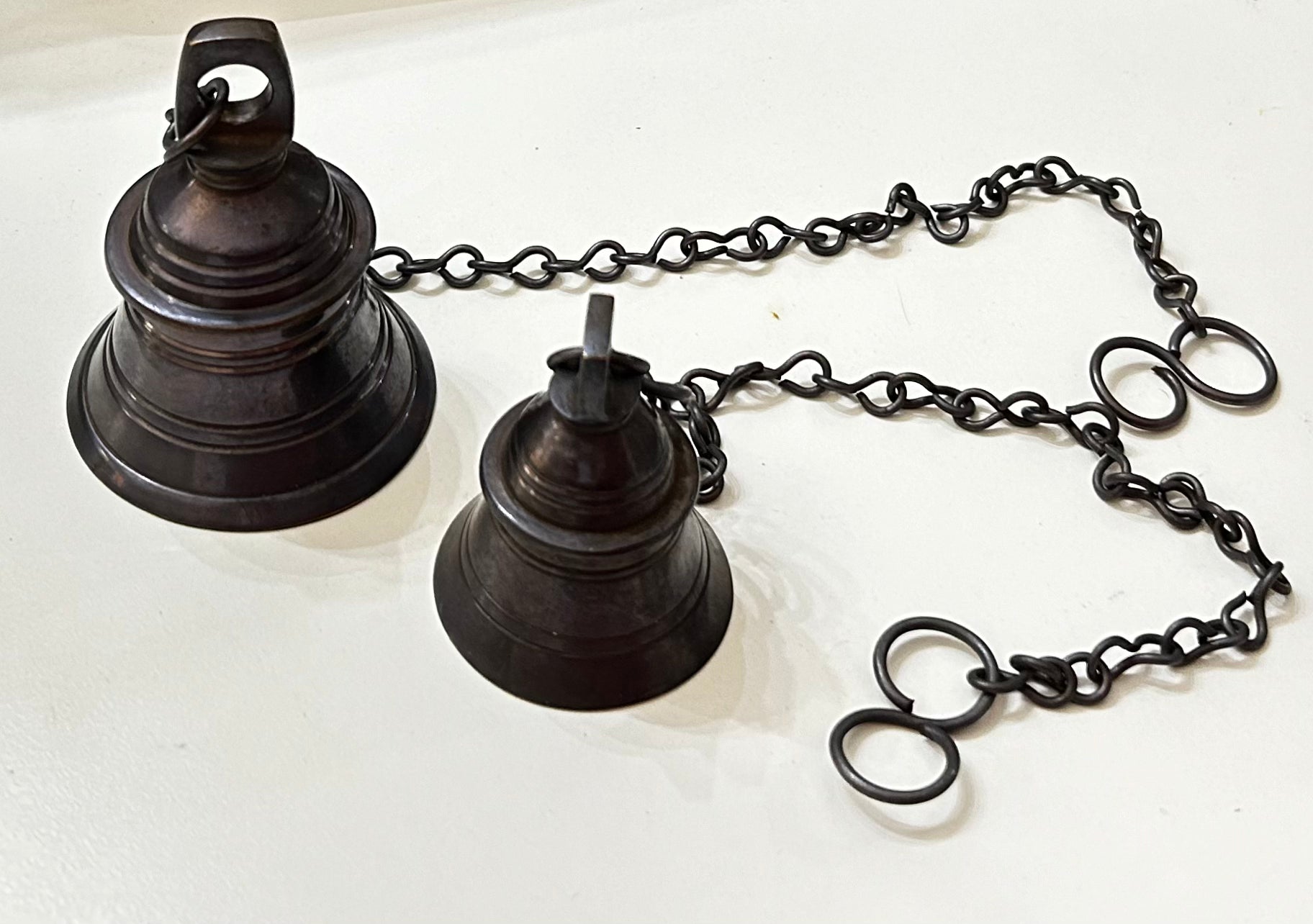 Hanging Antiqued Brass Temple Bell