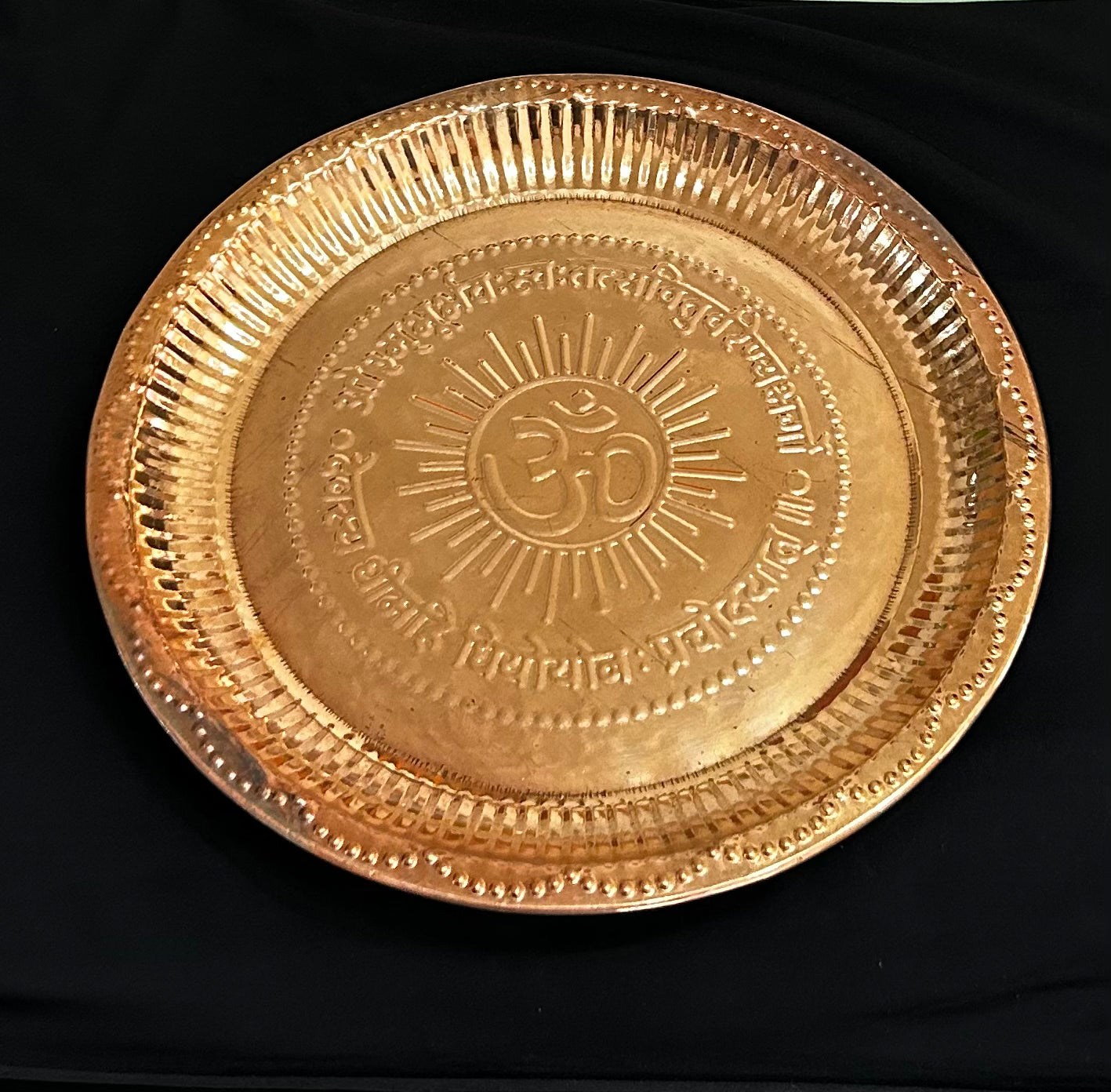 Large Copper Puja Plate
