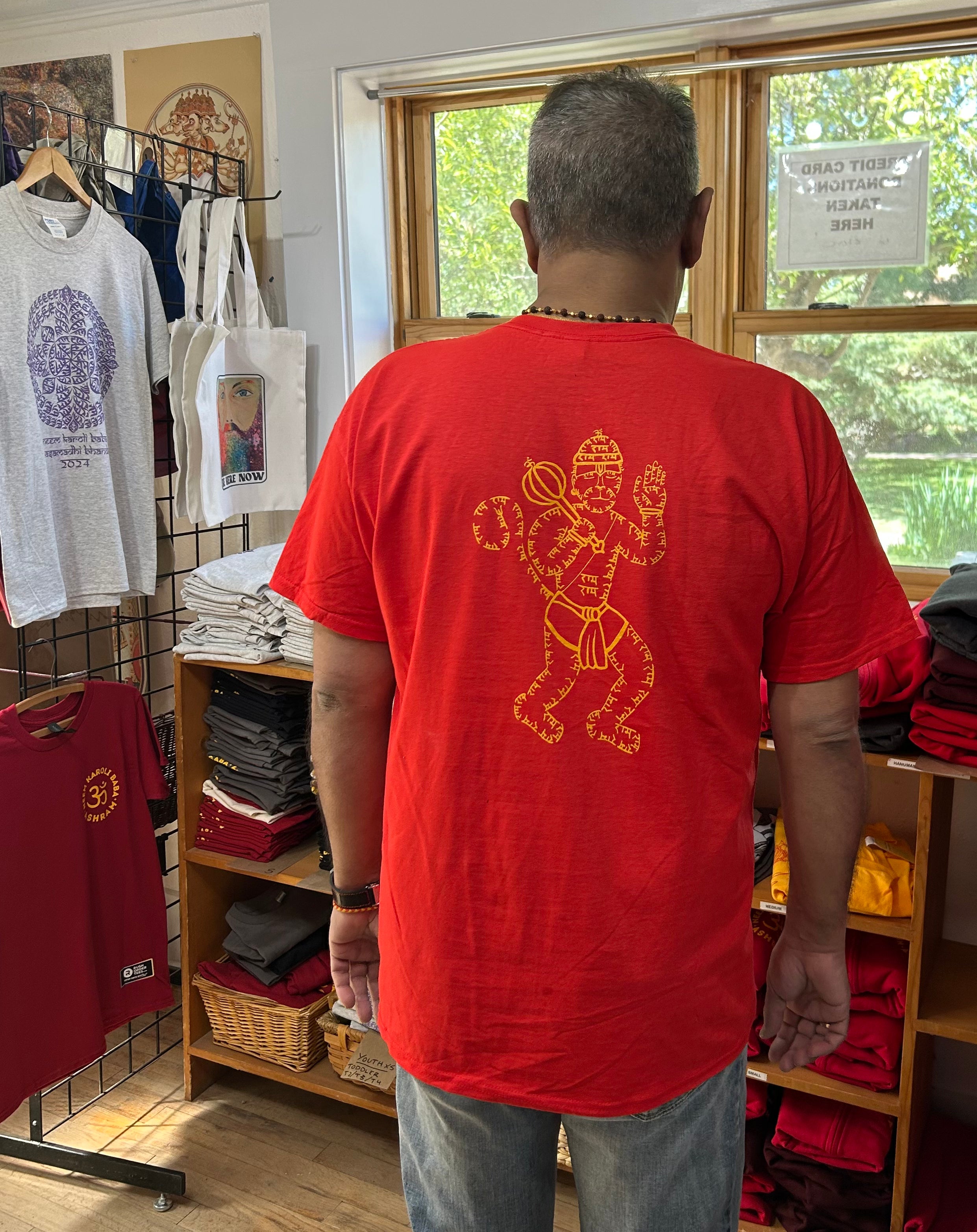 Hanuman in Ram T-shirt Red and Gold