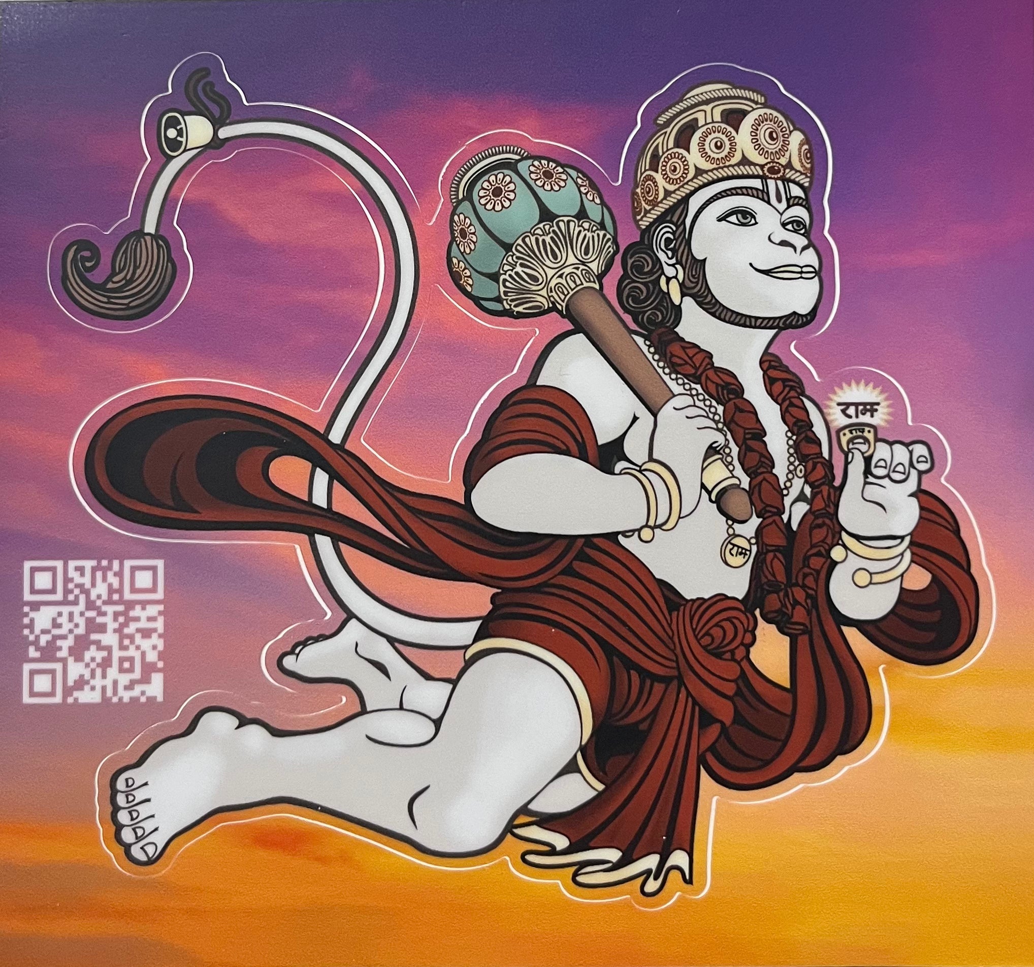 Flying Hanuman Sticker