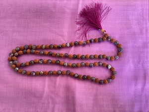 Amethyst and Rudraksha Prayer Mala