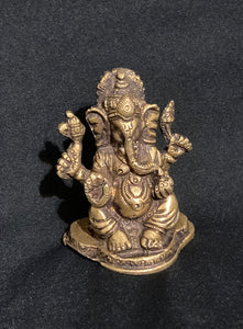 Lord Ganesh Brass Statue - 2.75"