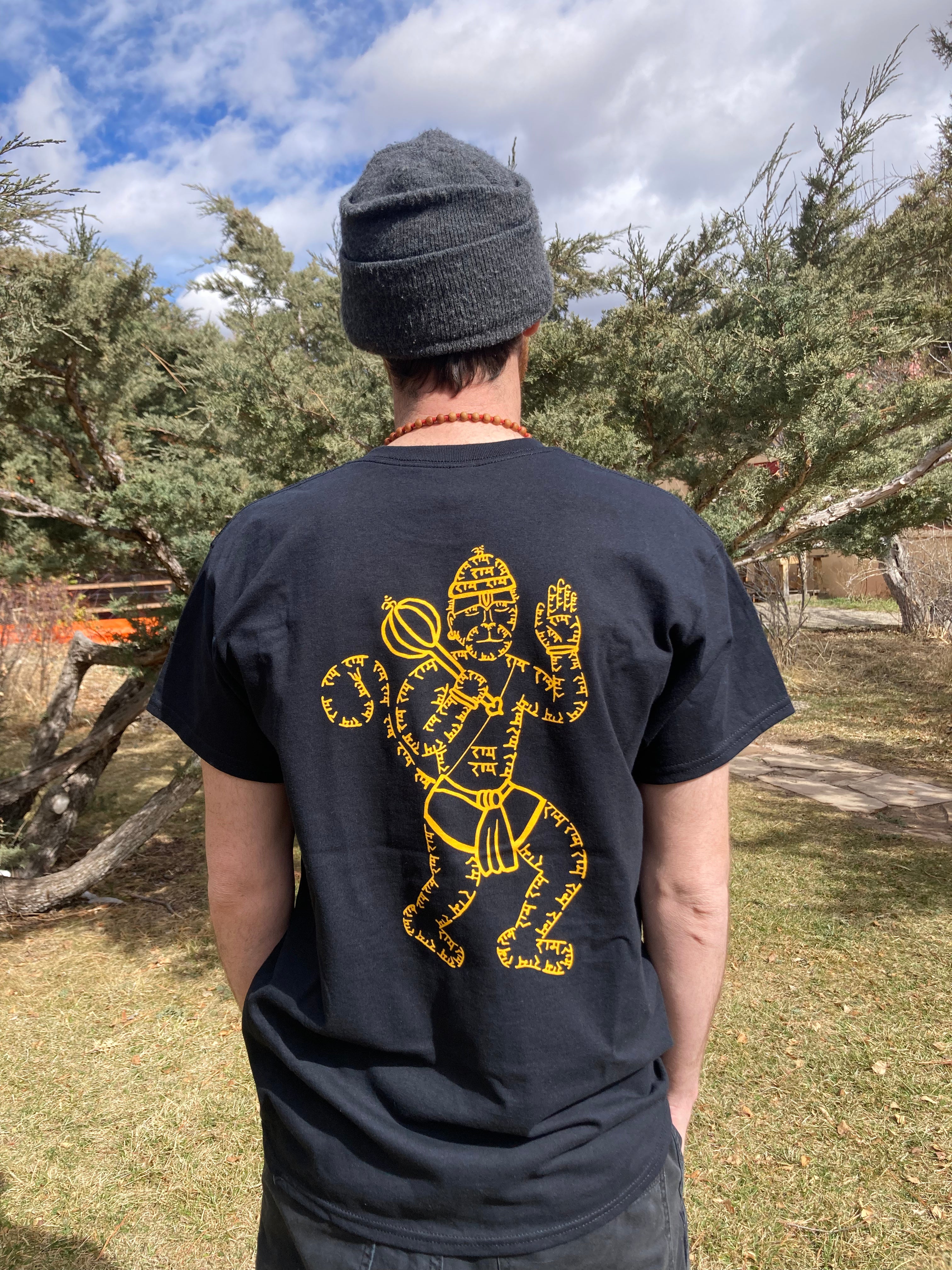 Hanuman in Ram T-shirt Black and Gold